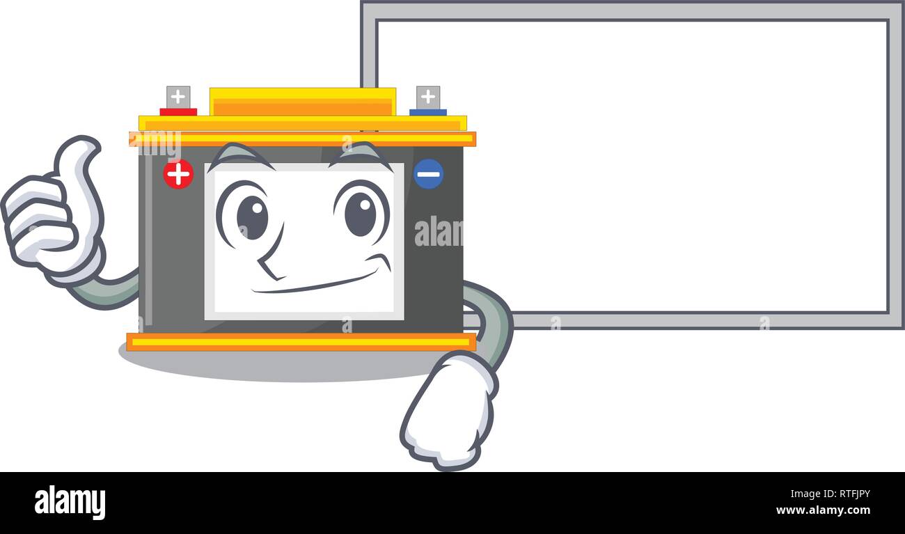 Thumbs up with board accomulator in the a character shape Stock Vector