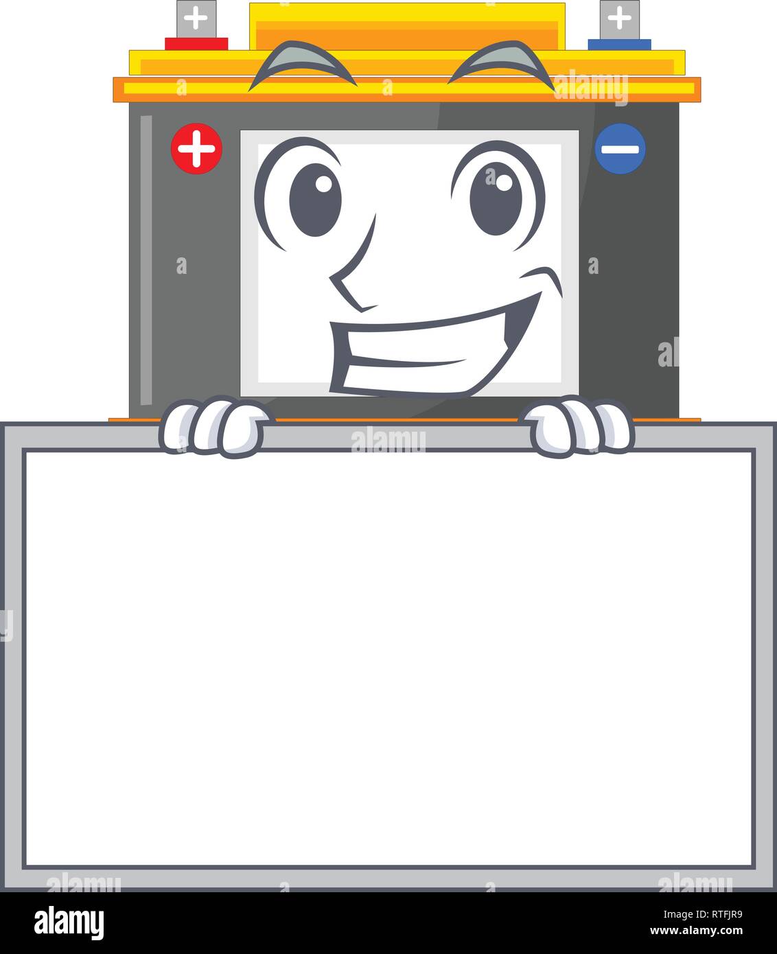 Grinning with board accomulator in the a character shape Stock Vector