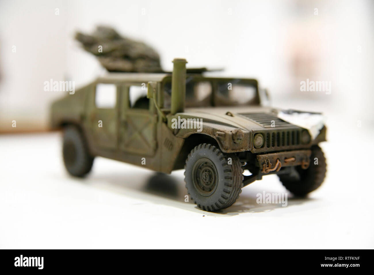 photo of hum-vee model with small depth of field - Hobby Exhibition in Poznan (Poland) Stock Photo
