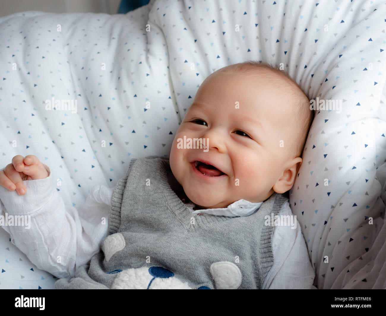 Cute old mixed half race Asian Caucasian looking happy smiling and laughing at the camera, healthy child baby boy. Half Thai half Polish Stock Photo - Alamy
