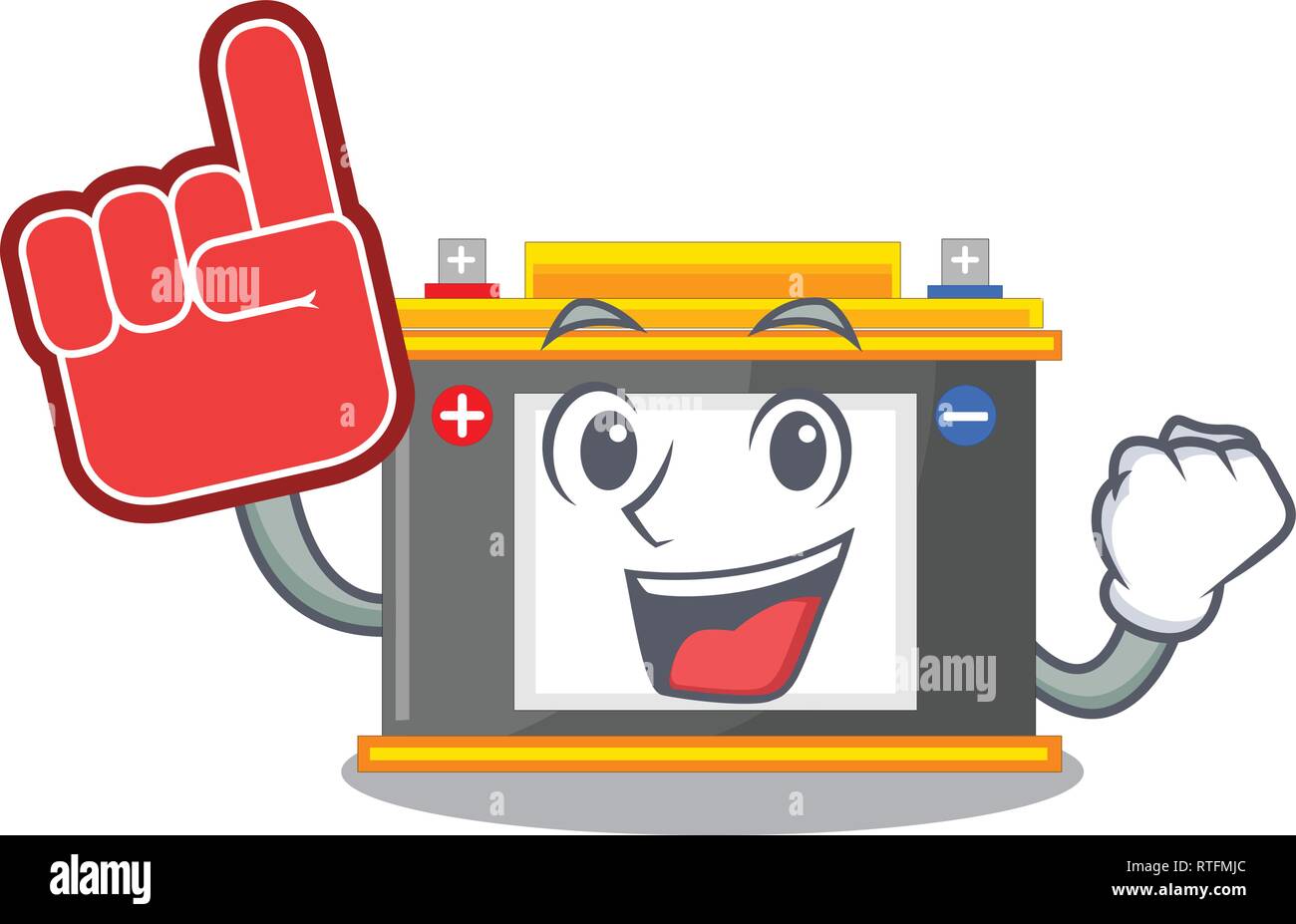 Foam finger miniature accomulator in the a shape Stock Vector