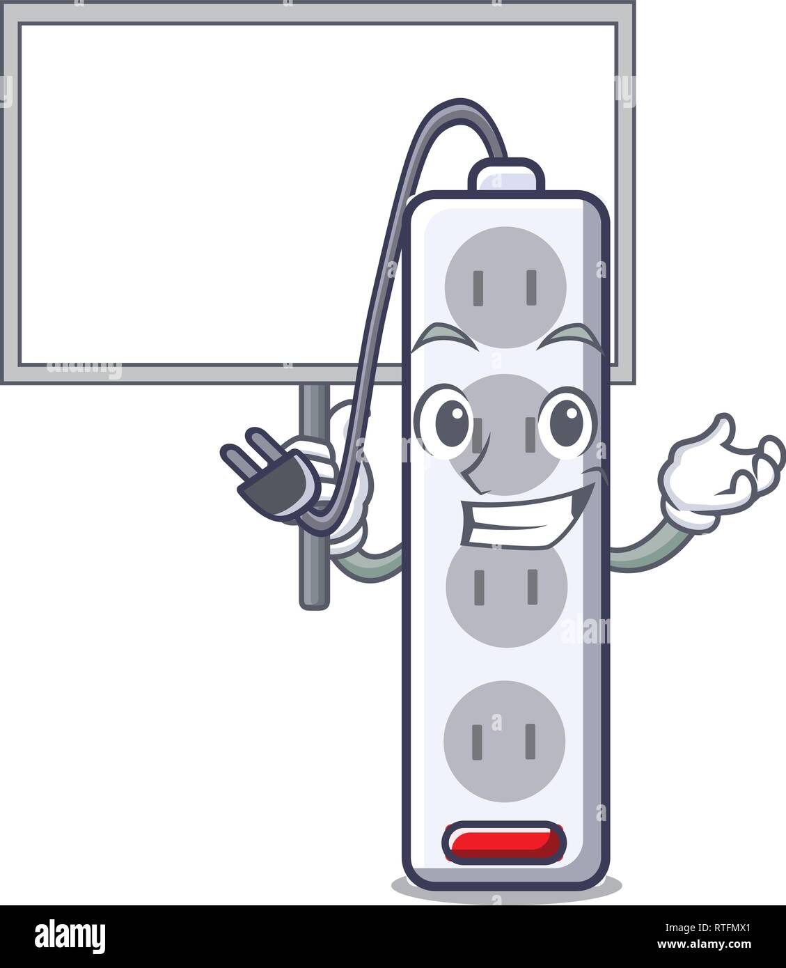Bring board power strip in the character shape Stock Vector