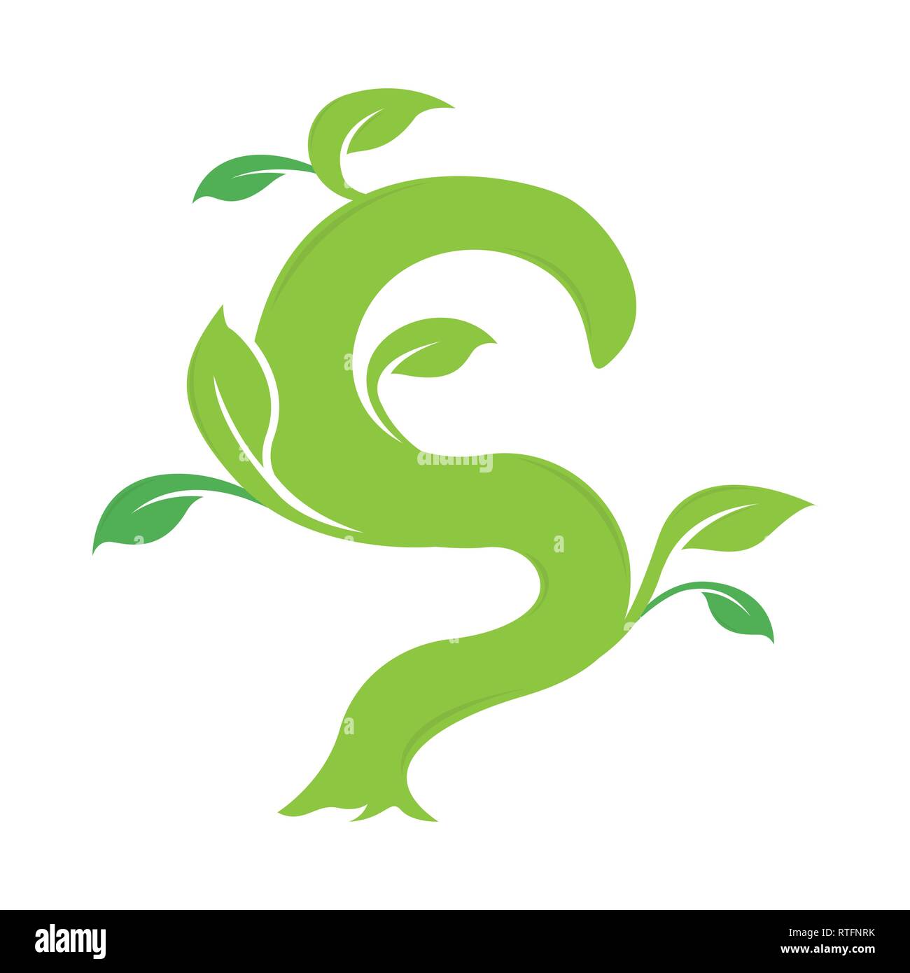 S Letter Ecology Nature Element Vector Icon Lettering Icon Vector