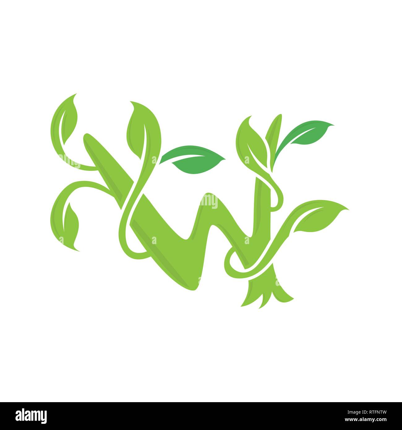 W letter ecology nature element vector icon. Lettering icon vector logo ...
