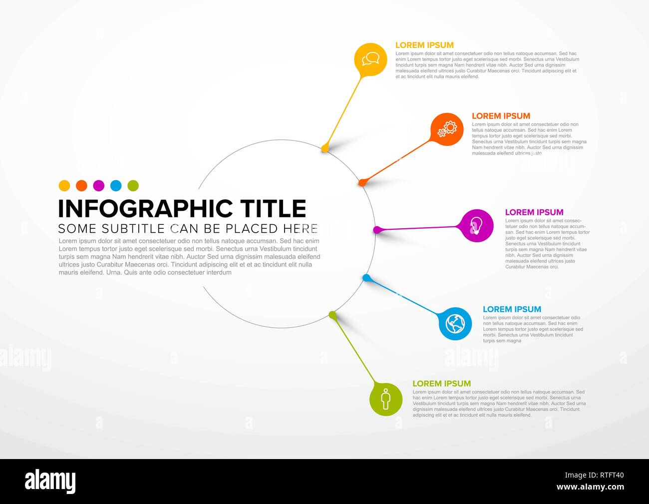 Vector multipurpose Infographic template made from lines and icons Stock Vector