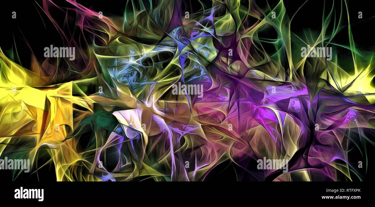 Abstract electrifying lines, smoky fractal pattern, digital ...
