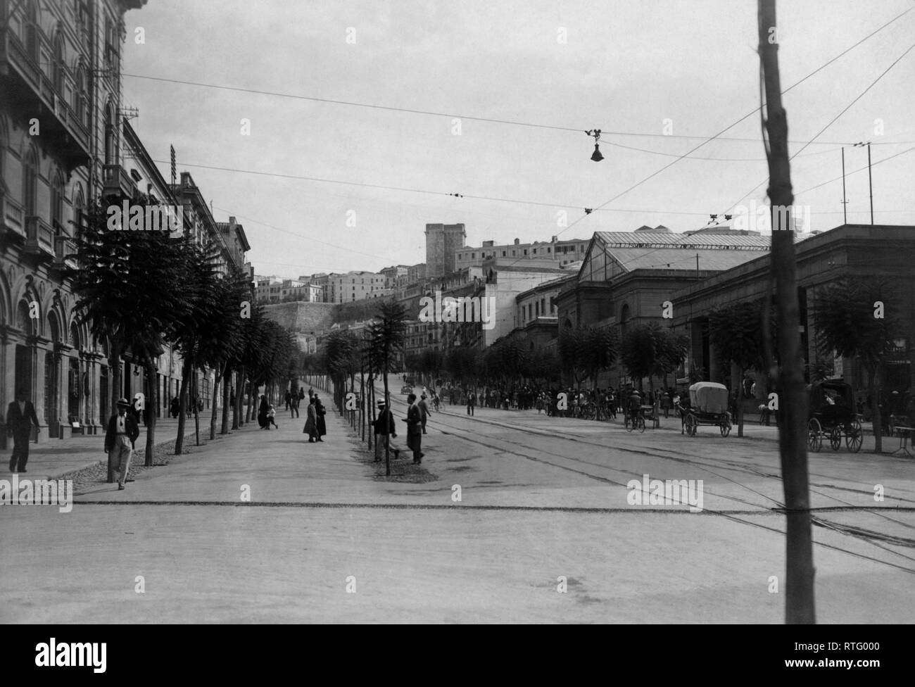 Sardinia, Cagliari, largo carlo felice, 1910-20 Stock Photo