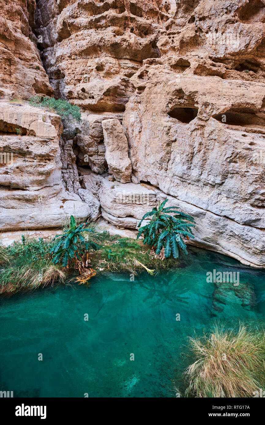 Sultanat of Oman, governorate of Ash Sharqiyah, Wadi ash Shab Stock