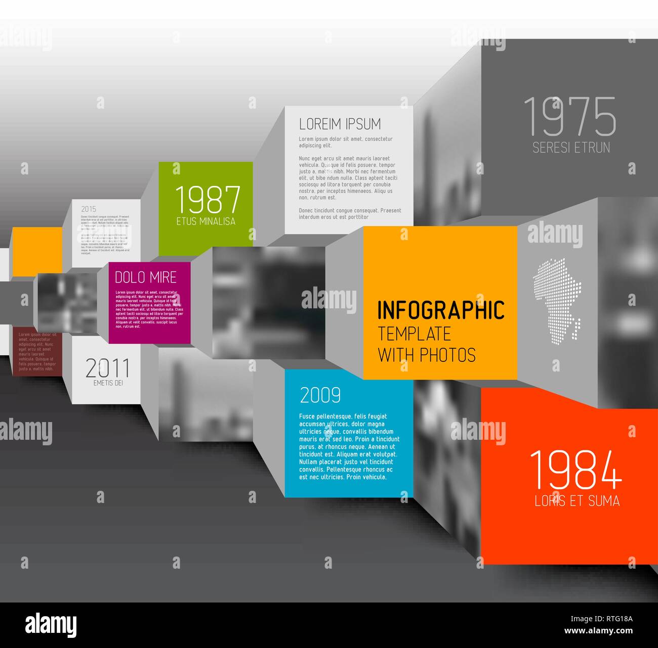 Vector abstract squares and cubes background illustration / infographic ...