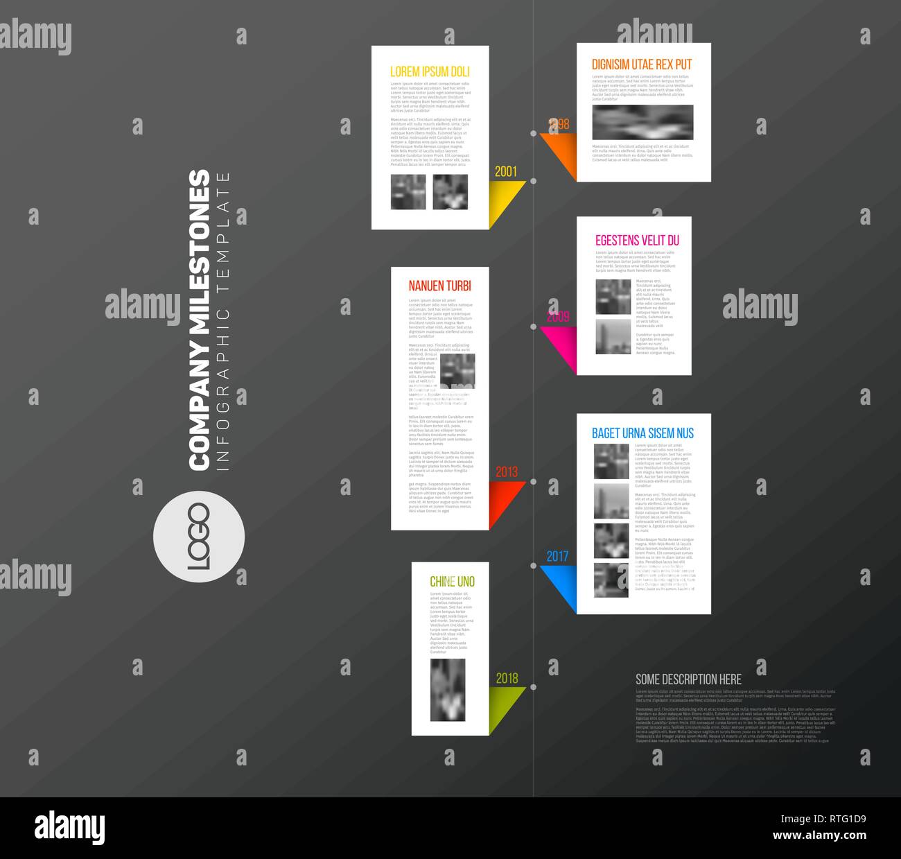 Vertical vector Infographic timeline report template with paper bubbles ...