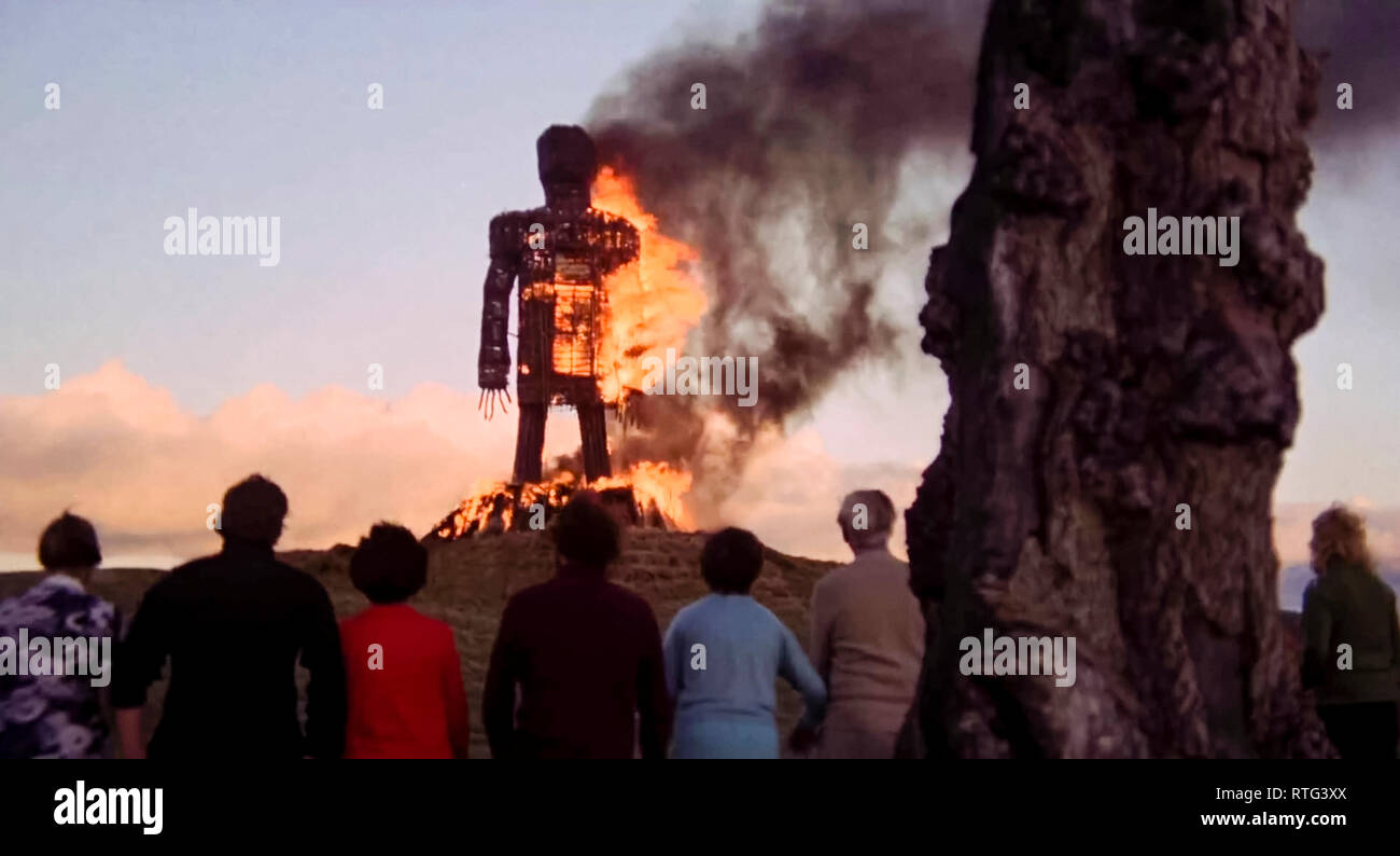 The Wicker Man (1973) directed by Robin Hardy and starring Edward Woodward, Christopher Lee