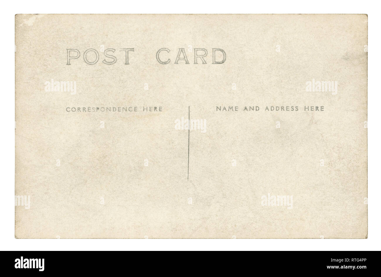 Old Postcard - isolated (clipping path included) Stock Photo