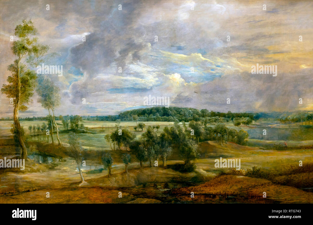 A Landscape in Flanders, Peter Paul Rubens, circa 1635, Stock Photo