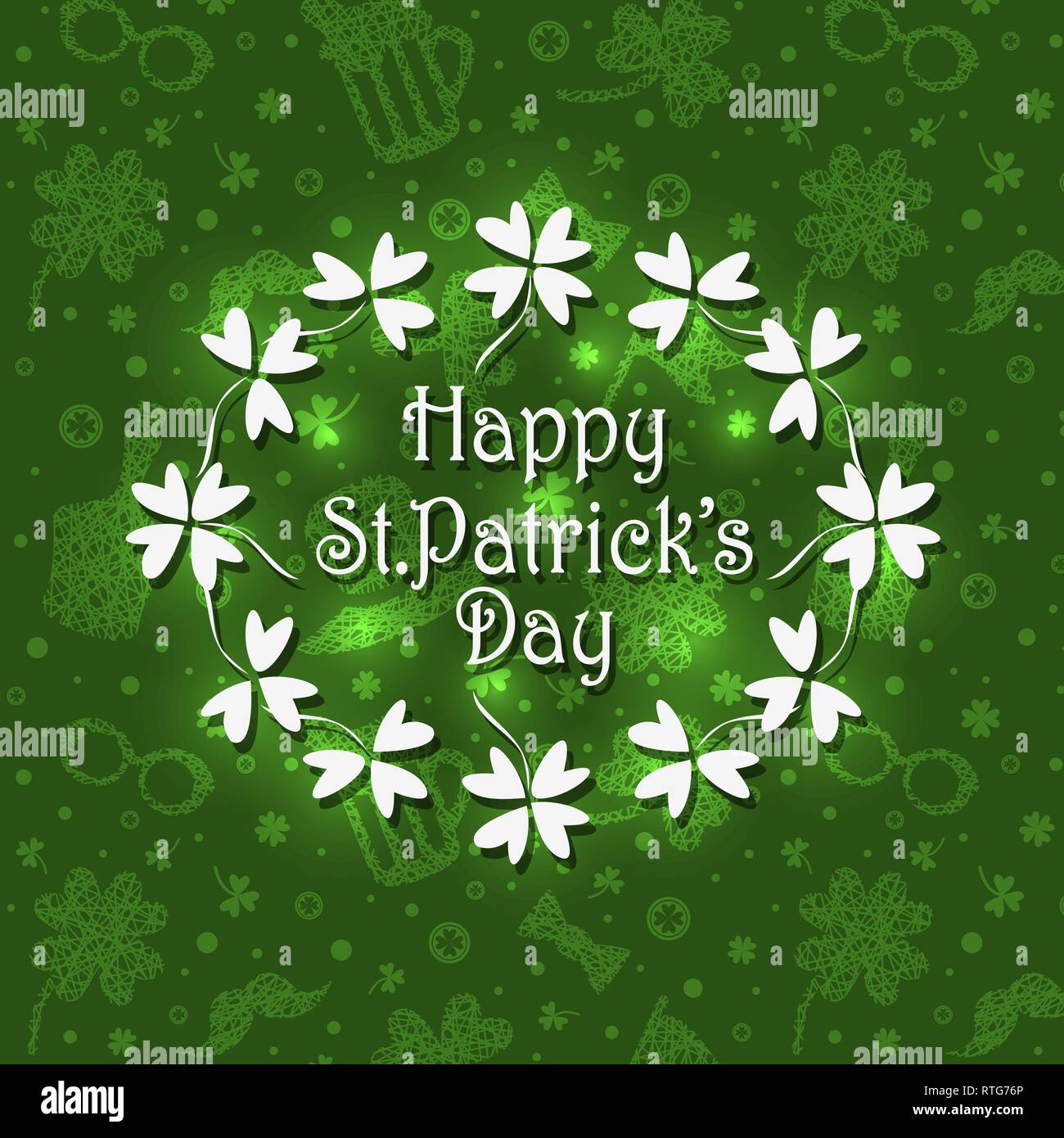St Patricks Day greeting card background. Vector illustration. Stock Vector