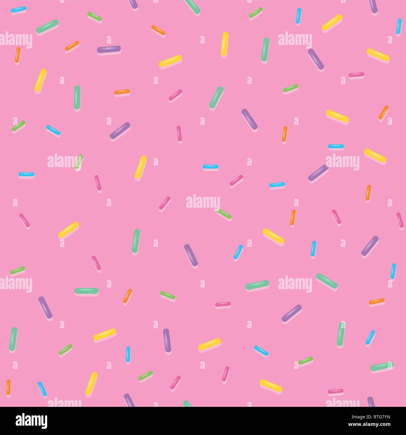 seamless pattern colorful sweet sprinkles on pink background vector
