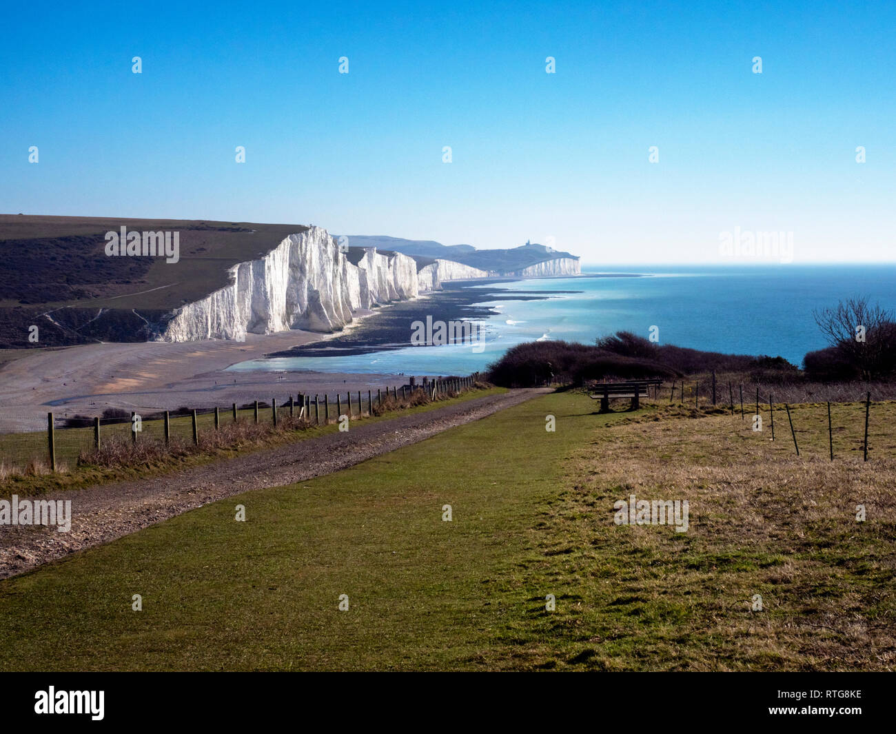 Seven Sisters chalk cliffs, South Downs Way, South Downs National Park