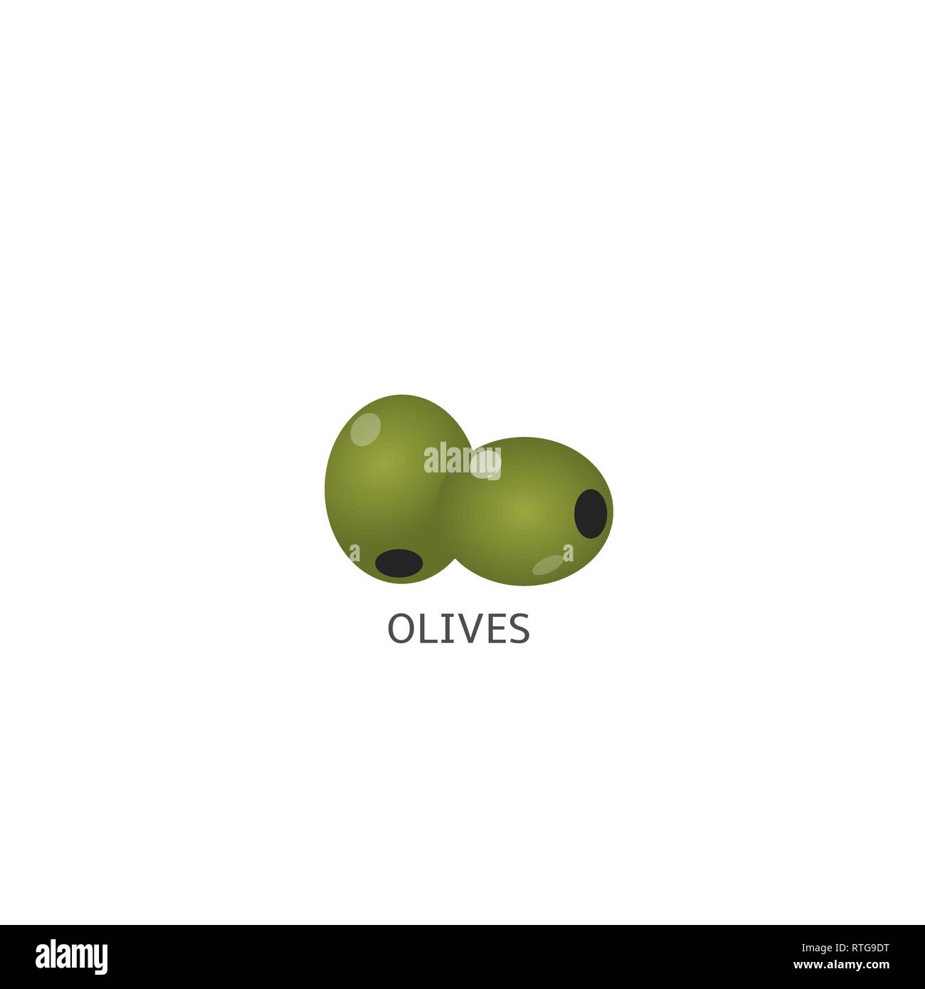 Olives. Green olives isolated over white background Vector illustration