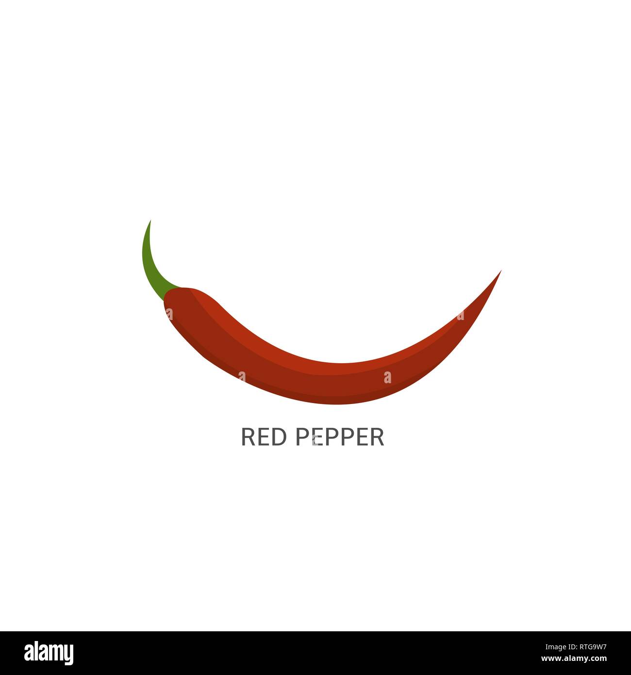 Pepper. Red chilli pepper isolated Vector illustration Stock Vector