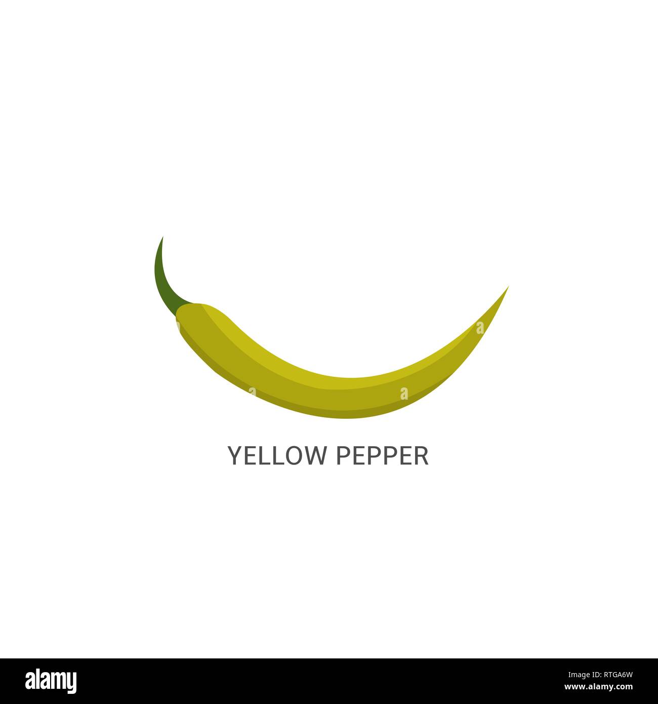 Pepper. Yellow chilli pepper isolated Vector illustration Stock Vector