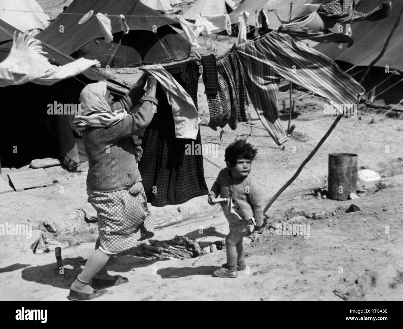 cyprus, turkish Cypriots refugees in a camp near hamitkoy, 1968 Stock Photo