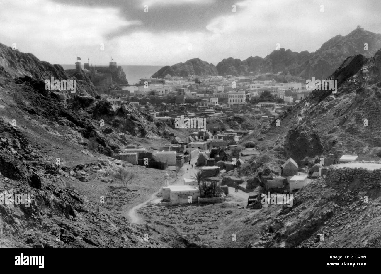 Oman, muscat, panorama from the inside, 1920-30 Stock Photo