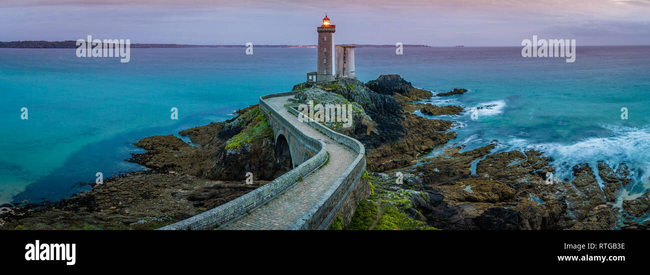 Petit minou lighthouse panorama long exposure in France Stock Photo