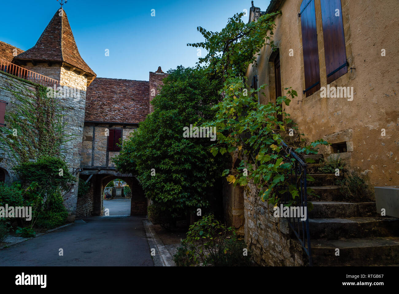 Loubressac old stone village in the Dordogne valley in France Stock Photo