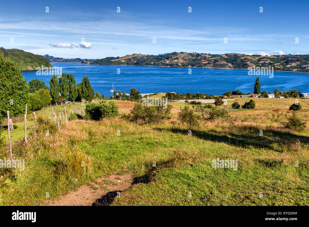Sea of Chiloe coast, Quinchao, Chiloe island, Los Lagos region, Chile Stock Photo
