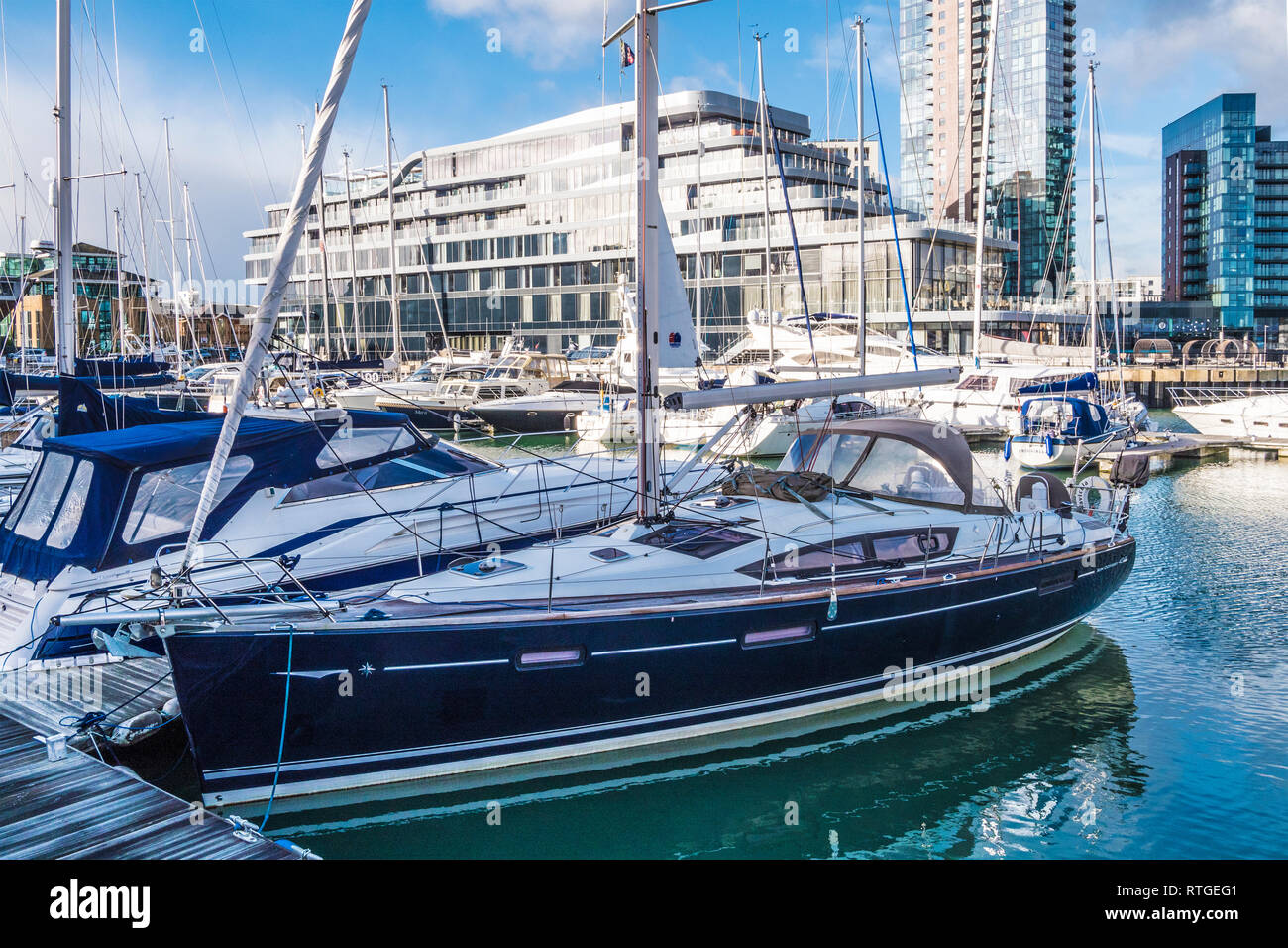 The Ocean Village Marina in Southampton, UK. Stock Photo