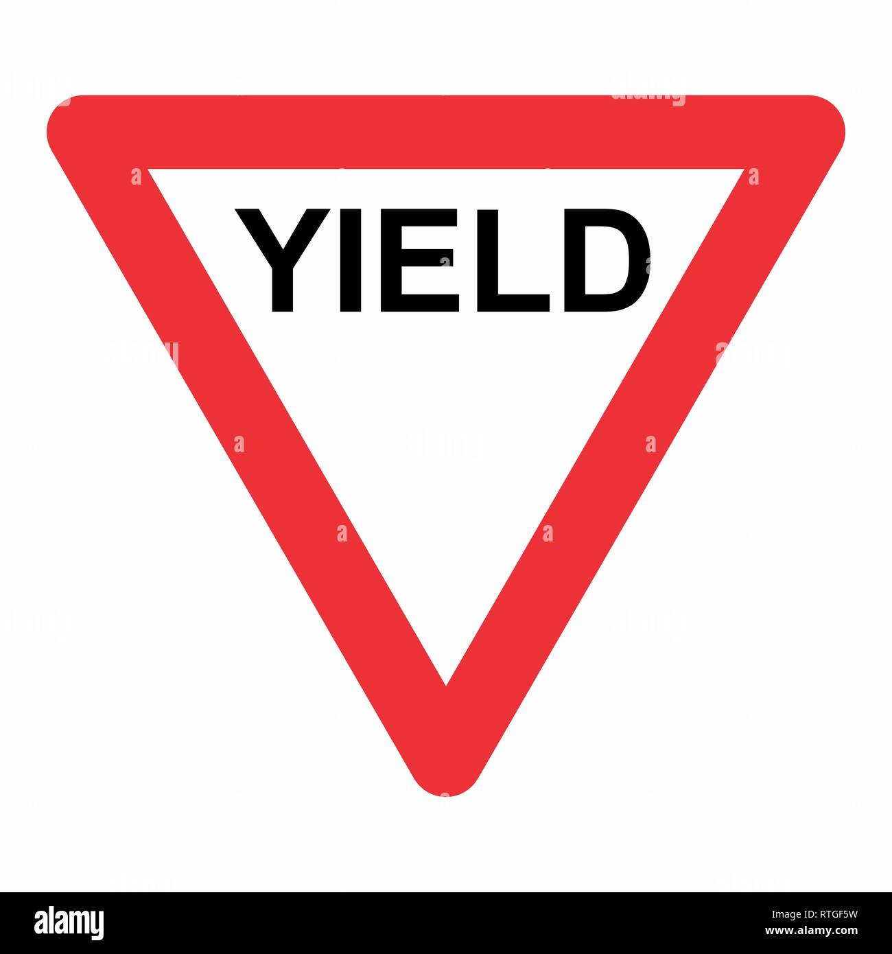 Yield Triangle Road Traffic Sign. Colorful illustration Stock Vector