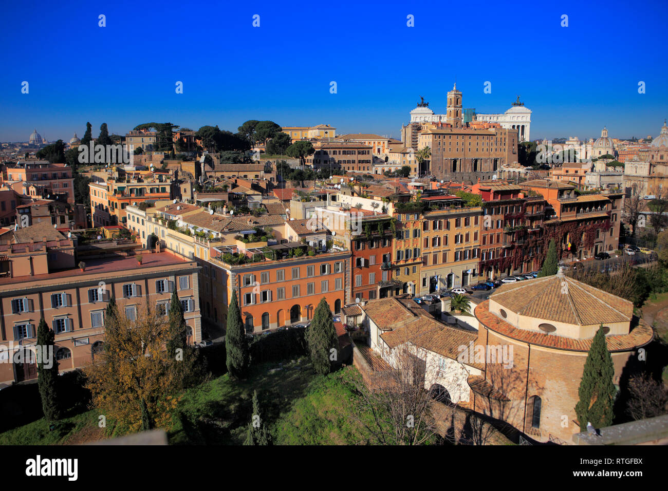 View of San Teodoro church from Palatine hill, Rome, Italy Stock Photo