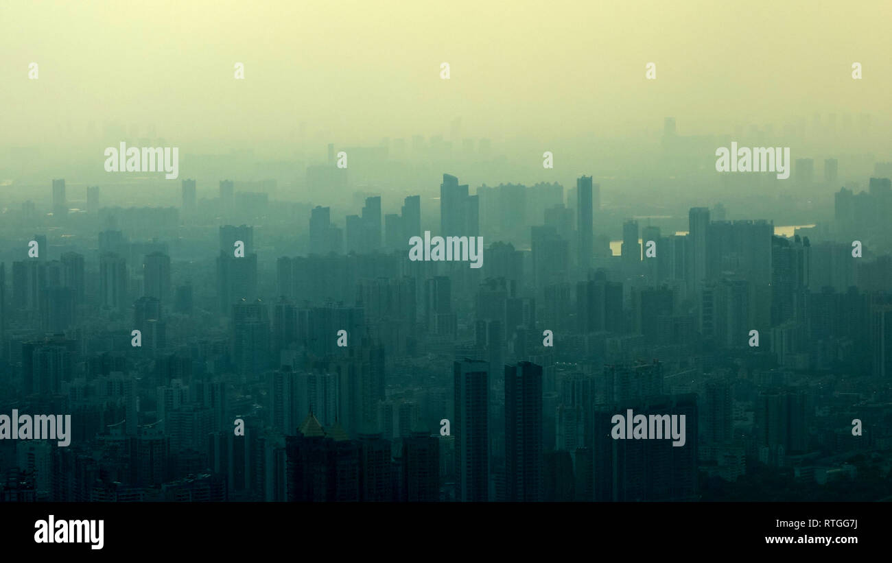 China, Guangzhou Skyline form Canton Tower Stock Photo