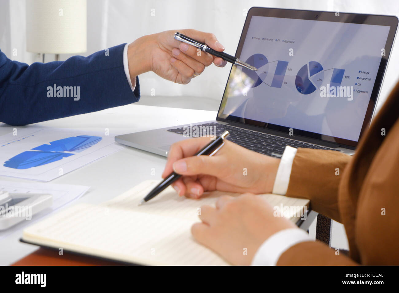 Businesspeople meeting design idea, professional investor working in office for  start up new project. Stock Photo