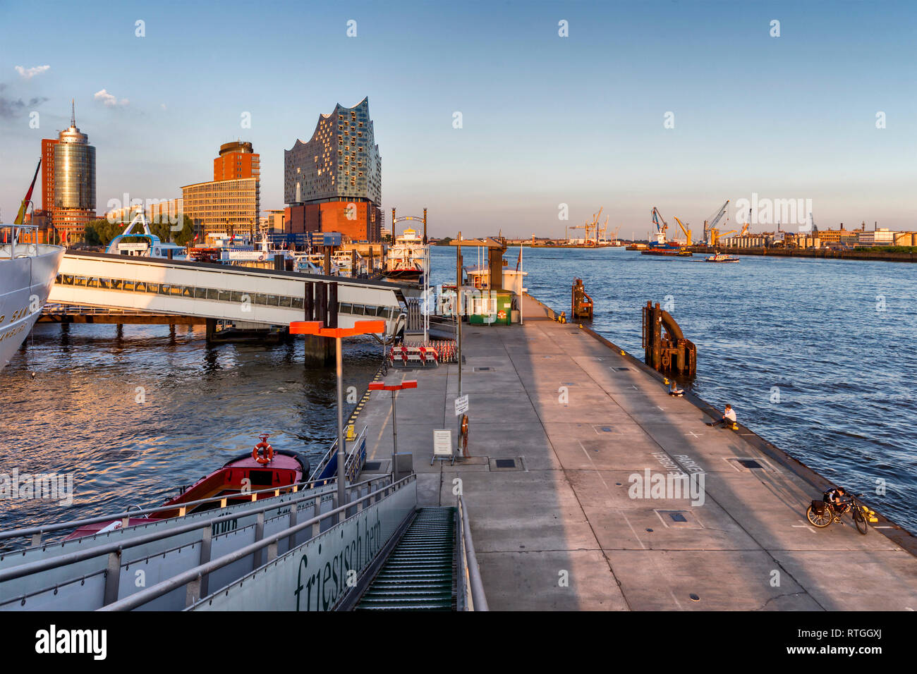 Harbor and port, Elbe river, Hamburg, Germany Stock Photo - Alamy
