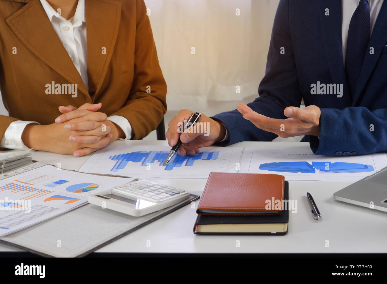 Businesspeople meeting design idea, professional investor working in office for  start up new project. Stock Photo