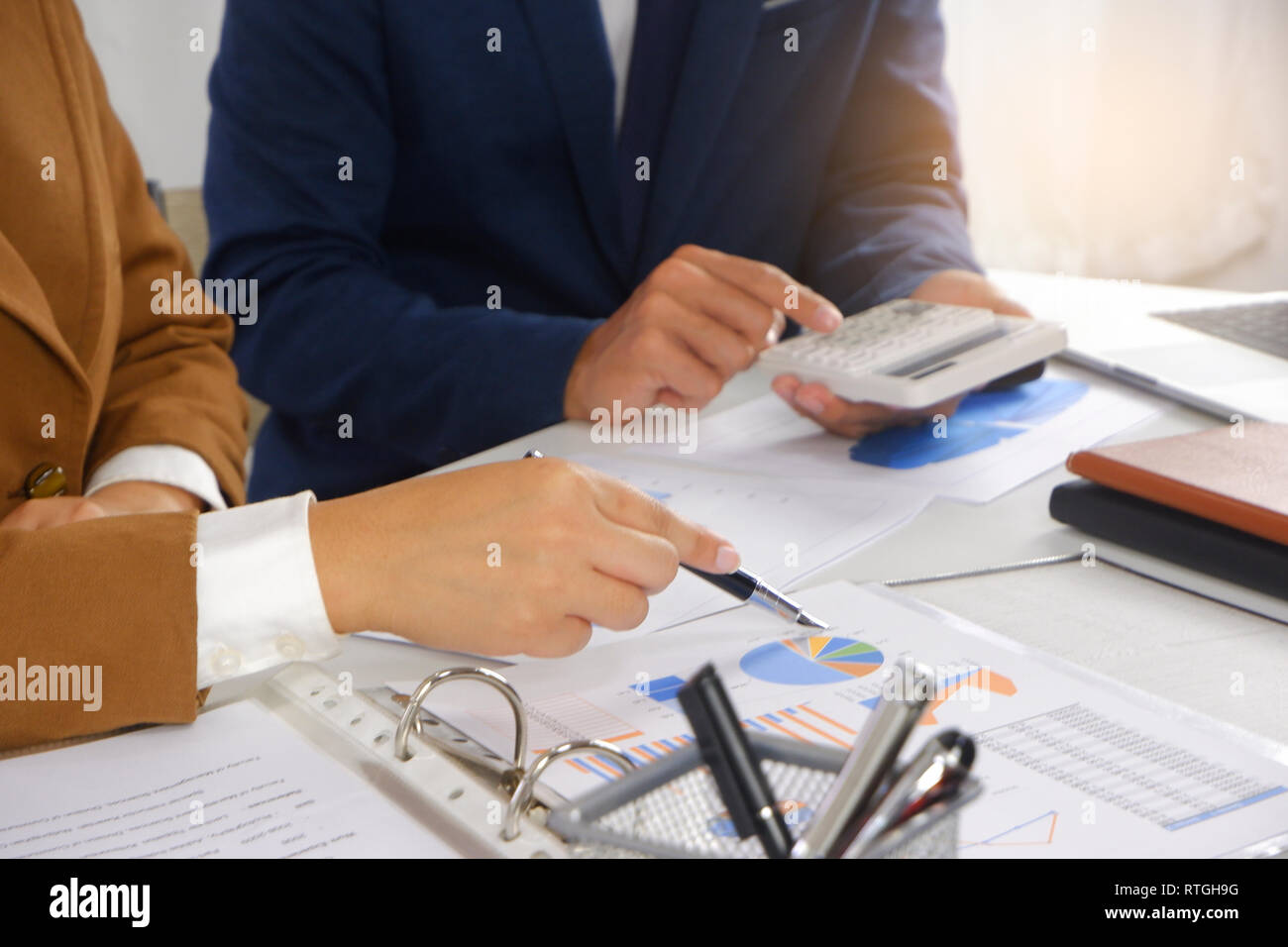 Businesspeople meeting design idea, professional investor working in office for  start up new project. Stock Photo