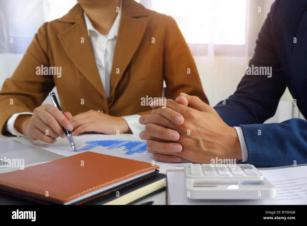 Businesspeople meeting design idea, professional investor working in office for  start up new project. Stock Photo