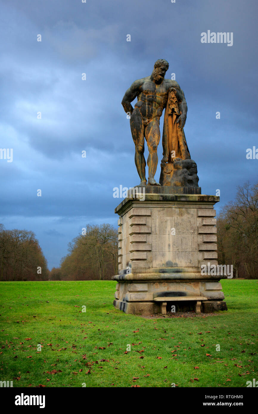 Statue of Heracles in the park, Vaux-le-Vicomte, France Stock Photo