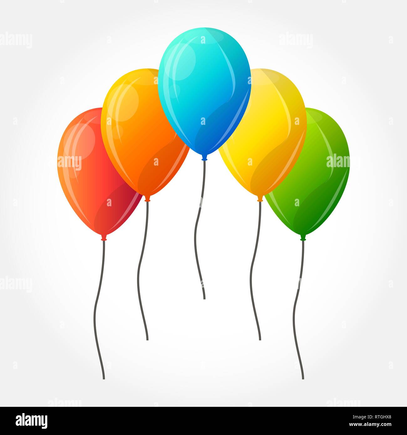 Set of colorful balloons on white background, vector illustration Stock ...
