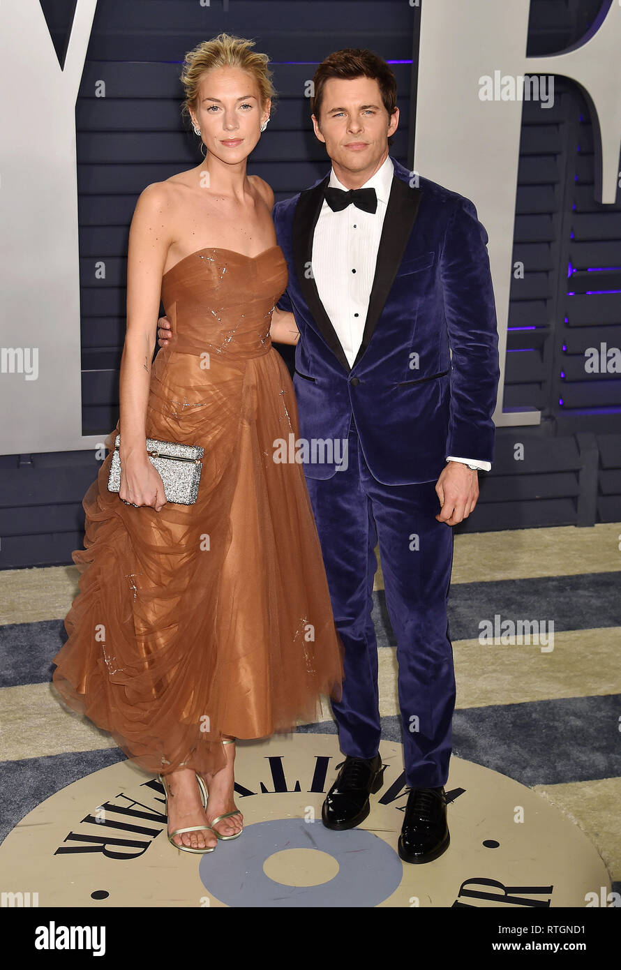 BEVERLY HILLS, CA FEBRUARY 24 Edei (L) and James Marsden attend the 2019 Vanity Fair Oscar