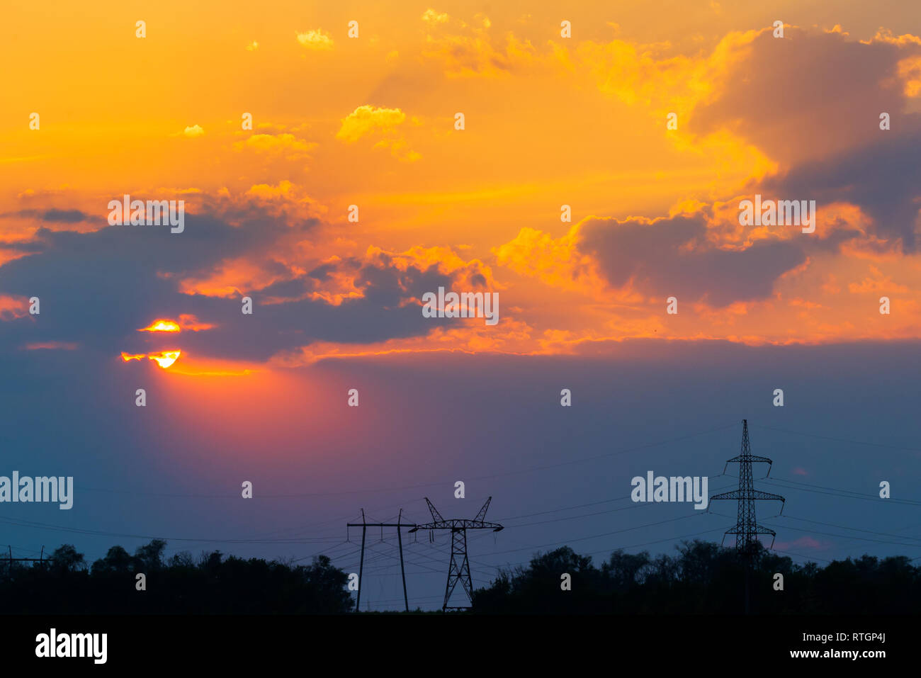 colorful dramatic sky with cloud at sunset Stock Photo - Alamy