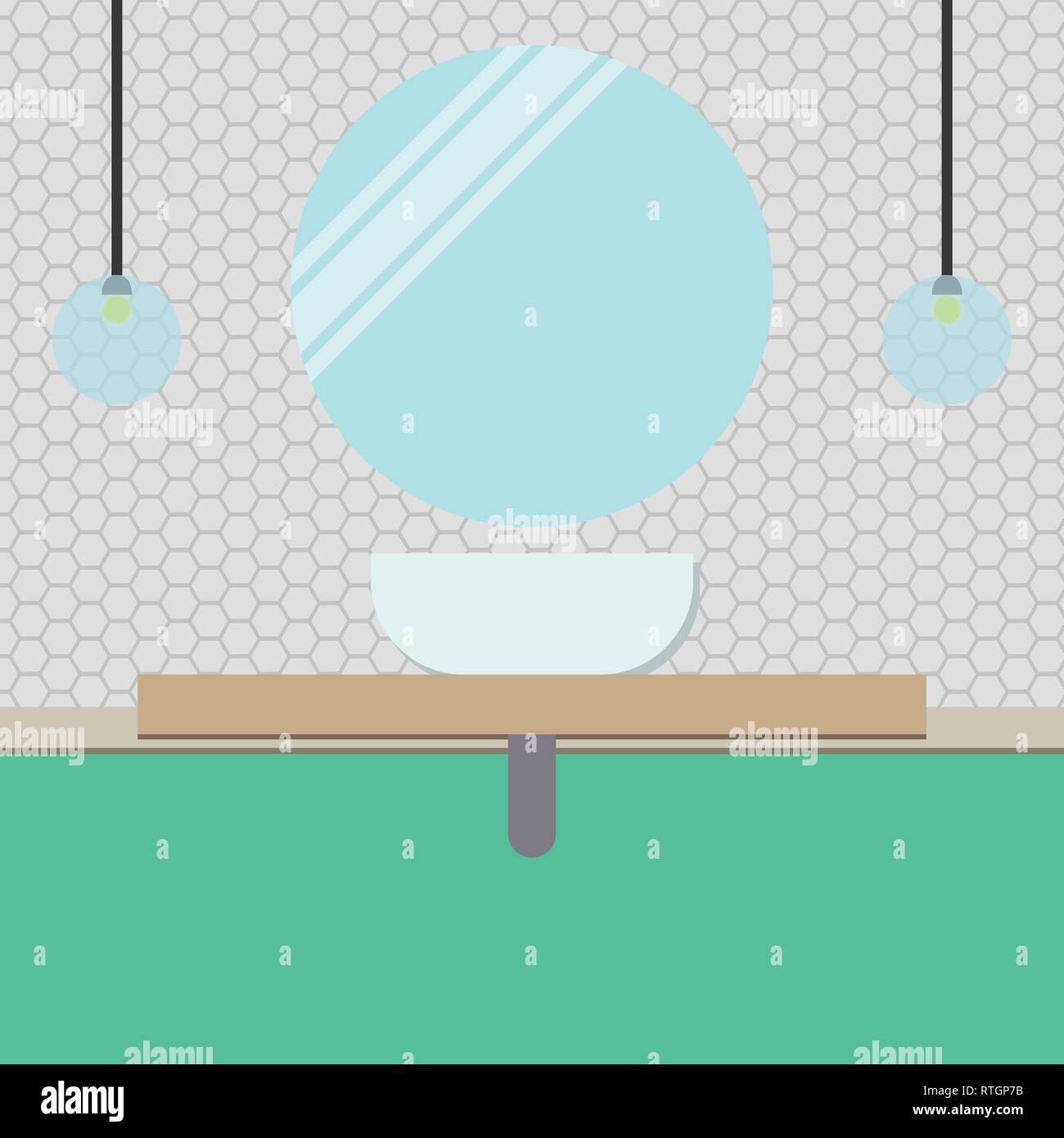 Modern bathroom interior Vector flat illustration Scandinavian style ...