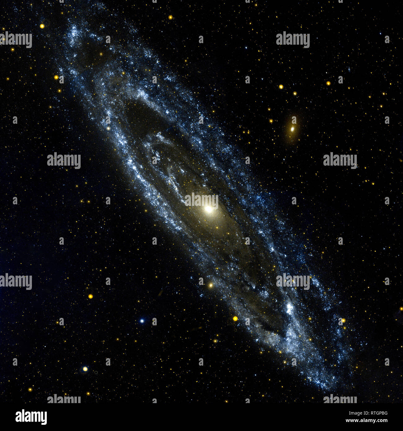 Messier 31, a large galaxy in Andromeda. Stock Photo