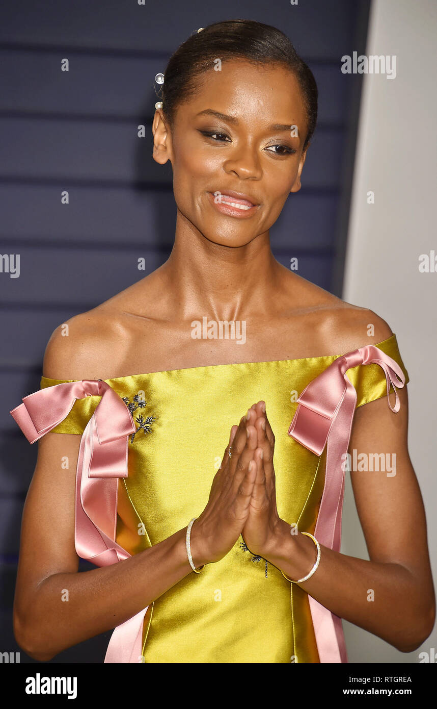 BEVERLY HILLS, CA - FEBRUARY 25: Letitia Wright attends the 2019 Vanity
