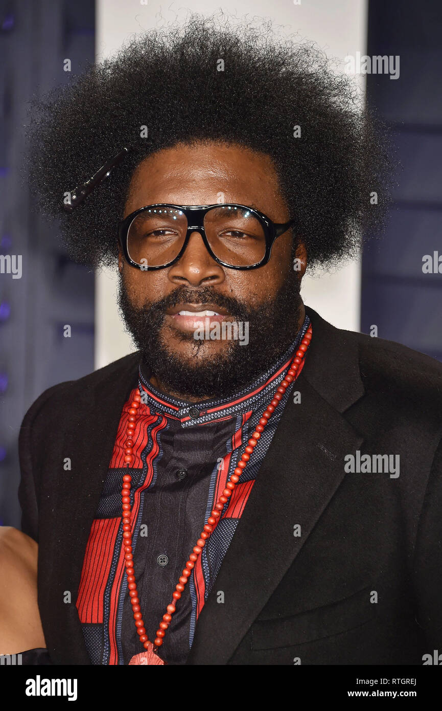 BEVERLY HILLS, CA - FEBRUARY 25: Questlove  attends the 2019 Vanity Fair Oscar Party hosted by Radhika Jones at Wallis Annenberg Center for the Perfor Stock Photo