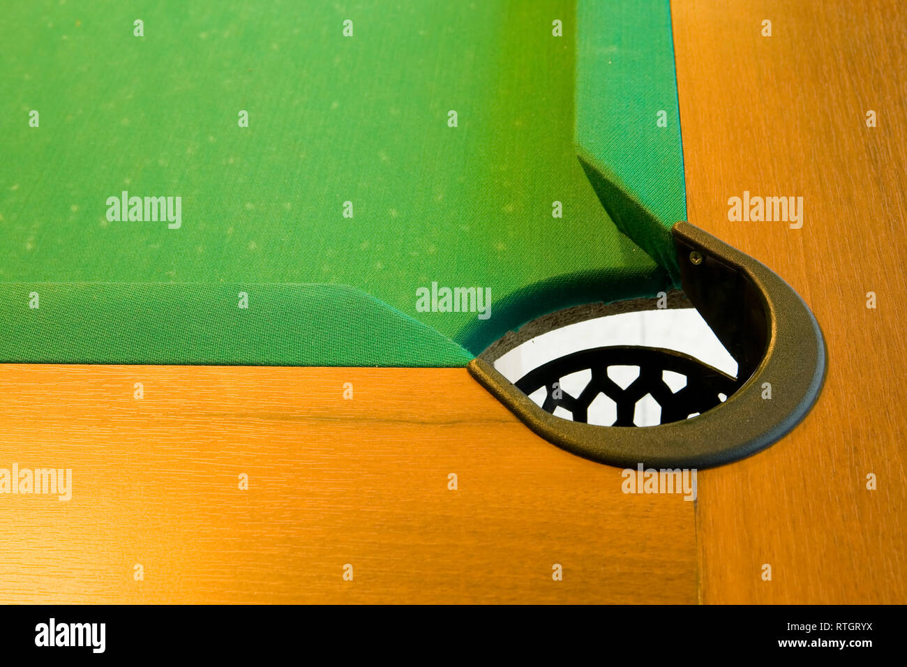 corner of pool table with pocket Stock Photo Alamy