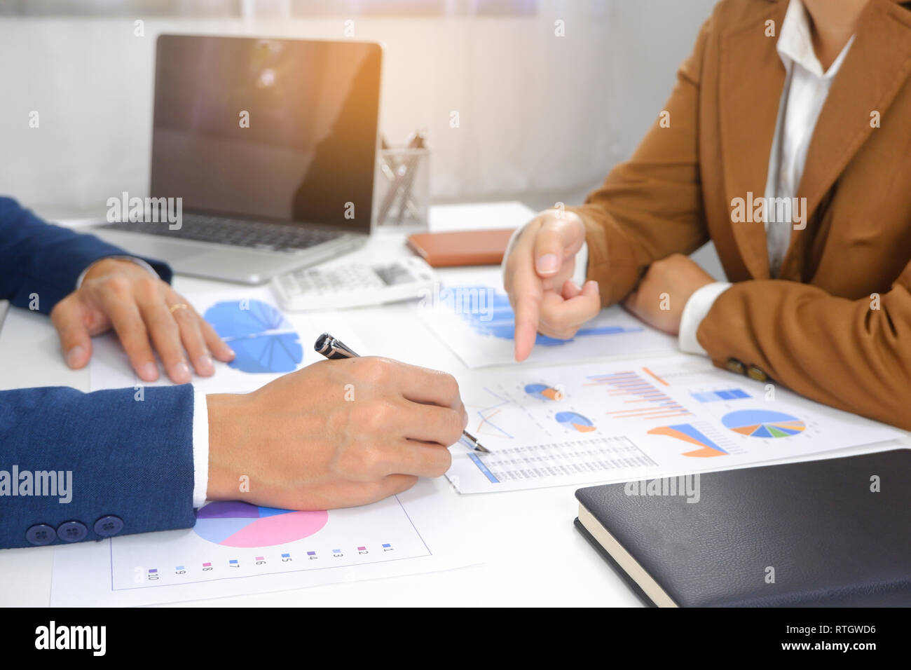 Businesspeople meeting design idea, professional investor working in office for  start up new project. Stock Photo