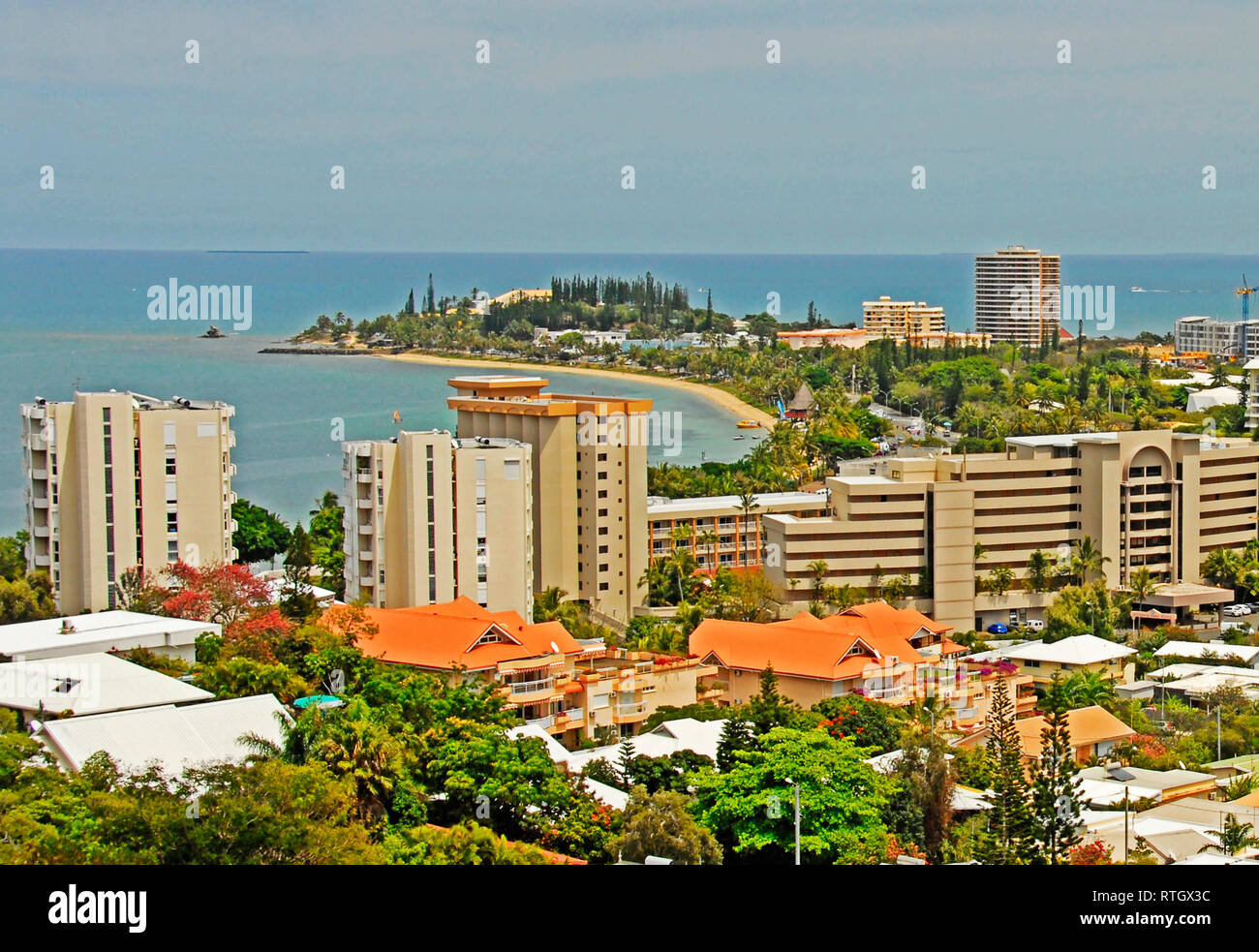 aerial view on beach, Noumea, New Caledonia, France Stock Photo