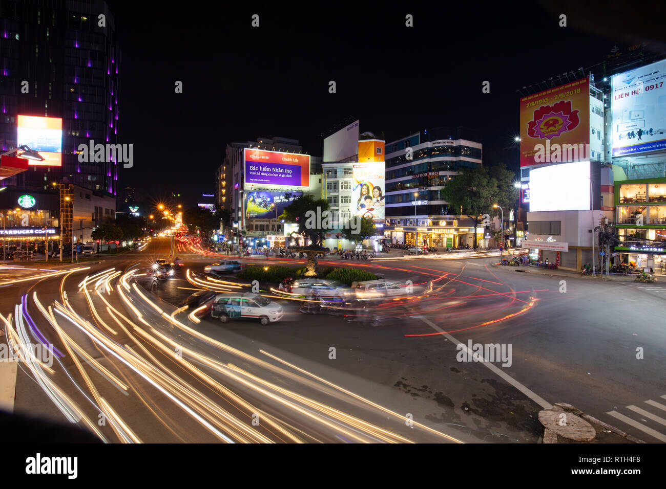 Busy Ho Chi Minh City Intersection Stock Photo