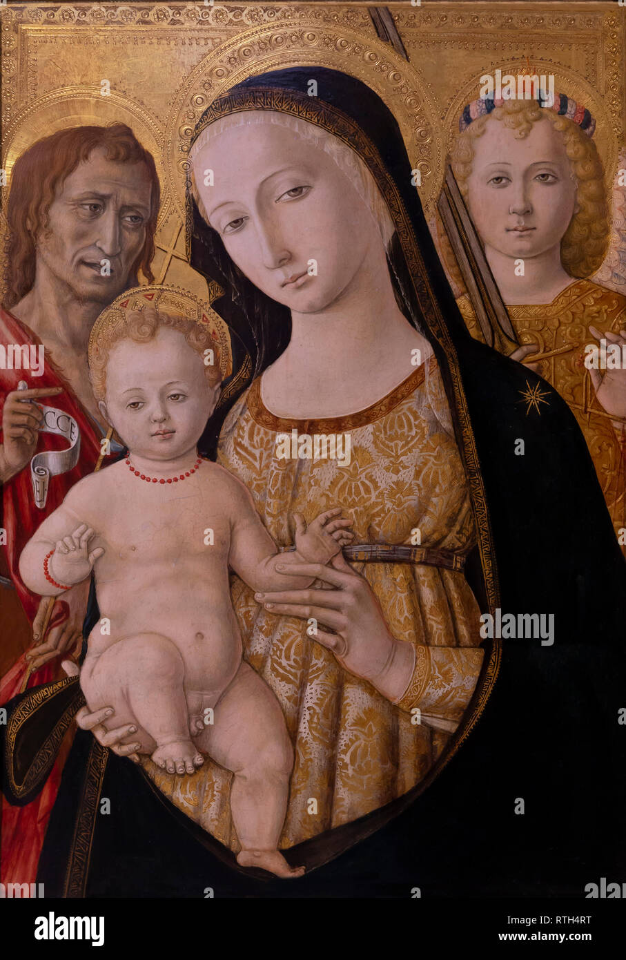 The madonna and child with saint john the baptist hi-res stock ...